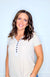 Pol Ribbed Button Down with Lace Trim V Neckline in 2 Colors