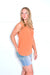 Pol Mango Coral Soft Loose Knit Tank Top