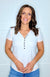 Pol Ribbed Button Down with Lace Trim V Neckline in 2 Colors