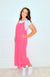 Neon Pink Flowy Romper with Adjustable Straps