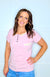 Pol Strawberry Pink Ribbed Contrasting Stitch Ribbed Basic Tee
