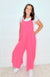 Neon Pink Flowy Romper with Adjustable Straps