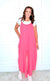Neon Pink Flowy Romper with Adjustable Straps
