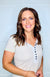 Pol Ribbed Button Down with Lace Trim V Neckline in 2 Colors