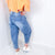 Easel Barrel Washed Denim Baggy Pants in Blue - Boujee Boutique 