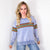 Chips Mixed Color Stripe Printed Mineral Washed Terry Long Sleeve Pullover in 2 Colors - Boujee Boutique 