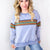 Chips Mixed Color Stripe Printed Mineral Washed Terry Long Sleeve Pullover in 2 Colors - Boujee Boutique 