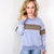 Chips Mixed Color Stripe Printed Mineral Washed Terry Long Sleeve Pullover in 2 Colors - Boujee Boutique 