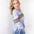 Chips Mixed Color Stripe Printed Mineral Washed Terry Long Sleeve Pullover in 2 Colors - Boujee Boutique 