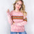 Chips Mixed Color Stripe Printed Mineral Washed Terry Long Sleeve Pullover in 2 Colors - Boujee Boutique 