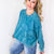 Blooming Stitched Floral Patch Washed Terry Knit Long Sleeve Pullover in 2 Colors - Boujee Boutique 