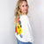 Happy Retro Mood Abstract Joy Long Sleeve Terry Pullover in 3 Colors - Boujee Boutique 