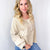 Khaki Long Sleeve Thermal Mix Terry Knit Pullover Top - Boujee Boutique 