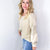 Khaki Long Sleeve Thermal Mix Terry Knit Pullover Top - Boujee Boutique 