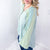 POL Seafoam Green Cozy Dream Ribbed and Crochet Long Sleeve Button Tunic - Boujee Boutique 