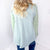 POL Seafoam Green Cozy Dream Ribbed and Crochet Long Sleeve Button Tunic - Boujee Boutique 