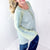 POL Seafoam Green Cozy Dream Ribbed and Crochet Long Sleeve Button Tunic - Boujee Boutique 