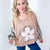 POL Outseamed Dreams Floral Patch Balloon Long Sleeve Pullover - Boujee Boutique 