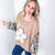 POL Outseamed Dreams Floral Patch Balloon Long Sleeve Pullover - Boujee Boutique 