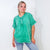 Bright Detailed Button Closure Scoop Neckline Short Sleeve Top in 7 Colors - Boujee Boutique 