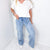 Hidden Logan Asymmetrical Seams Light Wash High Rise Wide Leg Dad Jean - Boujee Boutique 