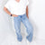 Hidden Logan Asymmetrical Seams Light Wash High Rise Wide Leg Dad Jean - Boujee Boutique 