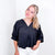 Andree By Unit Up For Anything V Neckline Blouse in Black - Boujee Boutique 