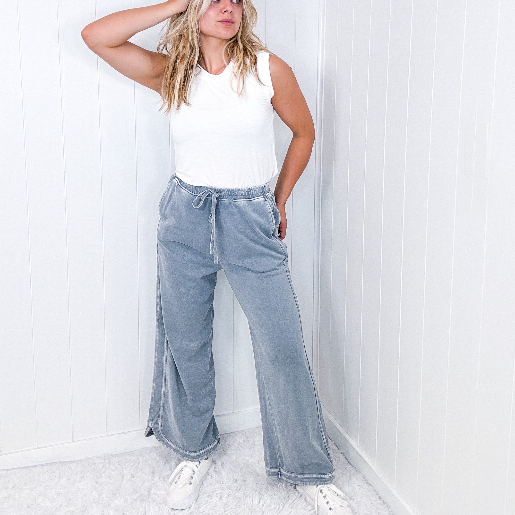 So Comfy Pull on Wide Leg Pull on Palazzo Pants in 4 Colors - Boujee Boutique 