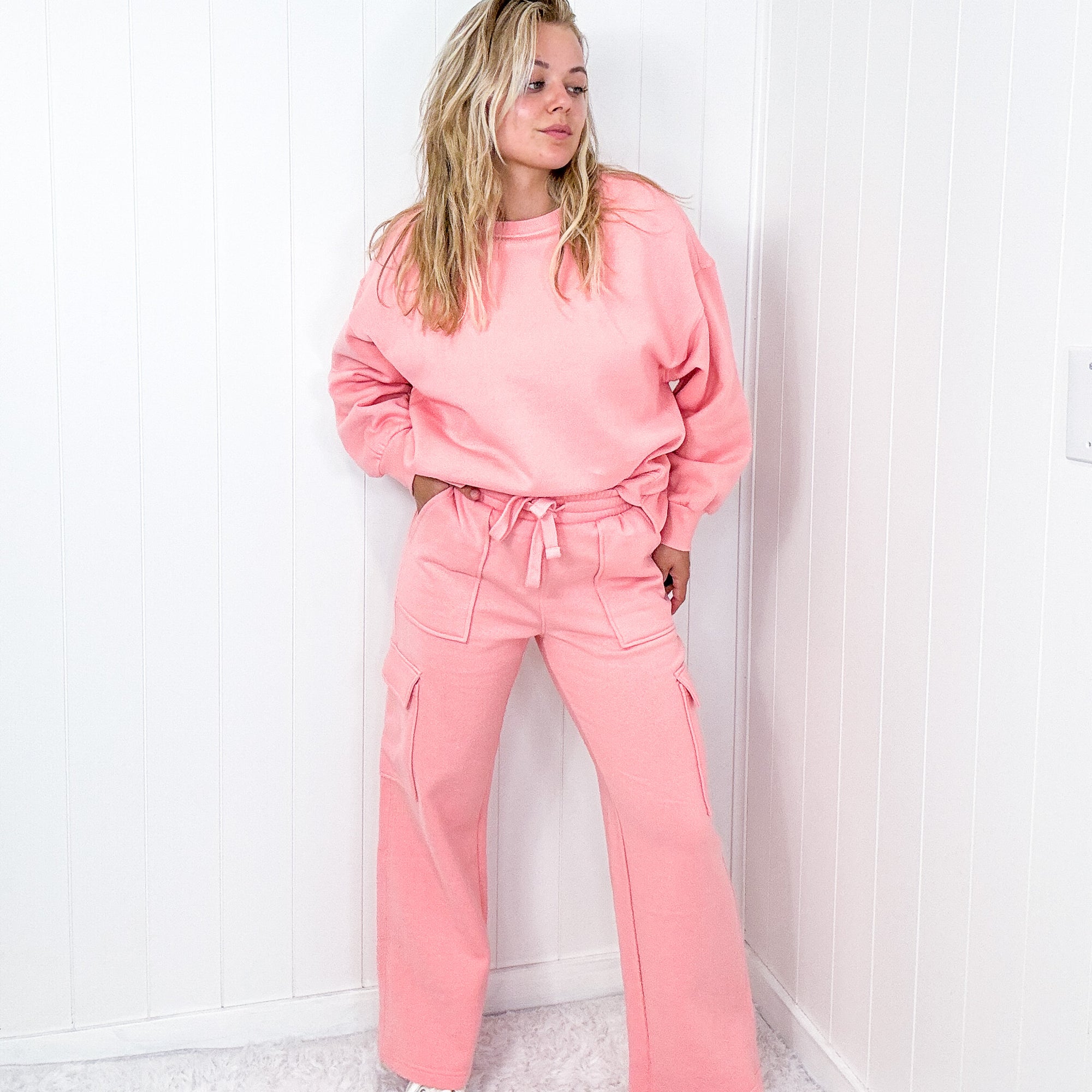 Risen Blush Oversized Step Hem Pullover Sweatshirt - Boujee Boutique 