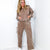 Fun on Fridays Mineral Washed Terry Knit Wide Leg Pull On Cargo Pants in Mocha - Boujee Boutique 