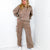 Fun on Fridays Mineral Washed Terry Knit Wide Leg Pull On Cargo Pants in Mocha - Boujee Boutique 