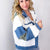 POL Puffy Paradise Quilted Denim Patchwork Long Sleeve Jacket - Boujee Boutique 