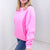 Snow Washed Summer Neon Oversized Luxe Soft Corded Crewneck Pullover Top in 5 Colors - Boujee Boutique 