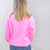 Snow Washed Summer Neon Oversized Luxe Soft Corded Crewneck Pullover Top in 5 Colors - Boujee Boutique 