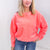 Snow Washed Summer Neon Oversized Luxe Soft Corded Crewneck Pullover Top in 5 Colors - Boujee Boutique 