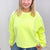 Snow Washed Summer Neon Oversized Luxe Soft Corded Crewneck Pullover Top in 5 Colors - Boujee Boutique 