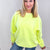 Snow Washed Summer Neon Oversized Luxe Soft Corded Crewneck Pullover Top in 5 Colors - Boujee Boutique 