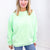 Snow Washed Summer Neon Oversized Luxe Soft Corded Crewneck Pullover Top in 5 Colors - Boujee Boutique 