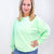 Snow Washed Summer Neon Oversized Luxe Soft Corded Crewneck Pullover Top in 5 Colors - Boujee Boutique 