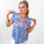 Savanna Jane Blue and Floral Embroidered V Neckline Blouse - Boujee Boutique 