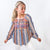 Savanna Jane Open Sky Boho Tunic with Embroidery in Navy Mauve - Boujee Boutique 