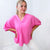 Andree By Unit Pink V Neckline Short Sleeve Blouse - Boujee Boutique 