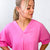 Andree By Unit Pink V Neckline Short Sleeve Blouse - Boujee Boutique 