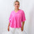 Andree By Unit Pink V Neckline Short Sleeve Blouse - Boujee Boutique 