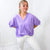 Andree By Unit Lavender V NeckLine Short Sleeve Blouse - Boujee Boutique 