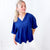 Andree By Unit Navy V Neckline Short Sleeve Blouse - Boujee Boutique 