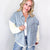 POL Crochet Couture Denim and Contrast Sleeve Button Up Jacket in 4 Options - Boujee Boutique 