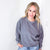 Pewter Charcoal Oversized Luxe Soft Corded Crewneck Long Sleeve Pullover - Boujee Boutique 