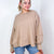 Easel Mineral Washed Pleated Wrist Long Sleeve Top in 4 Colors - Boujee Boutique 