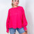 Easel Mineral Washed Pleated Wrist Long Sleeve Top in 4 Colors - Boujee Boutique 